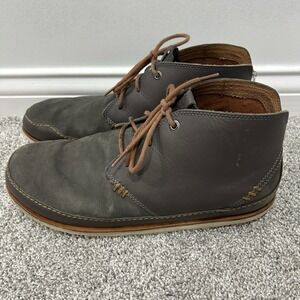 Chaco Mens Thompson Boot‎ Size 12 Gray Leather Chukka Lace Up Lightweight Boots